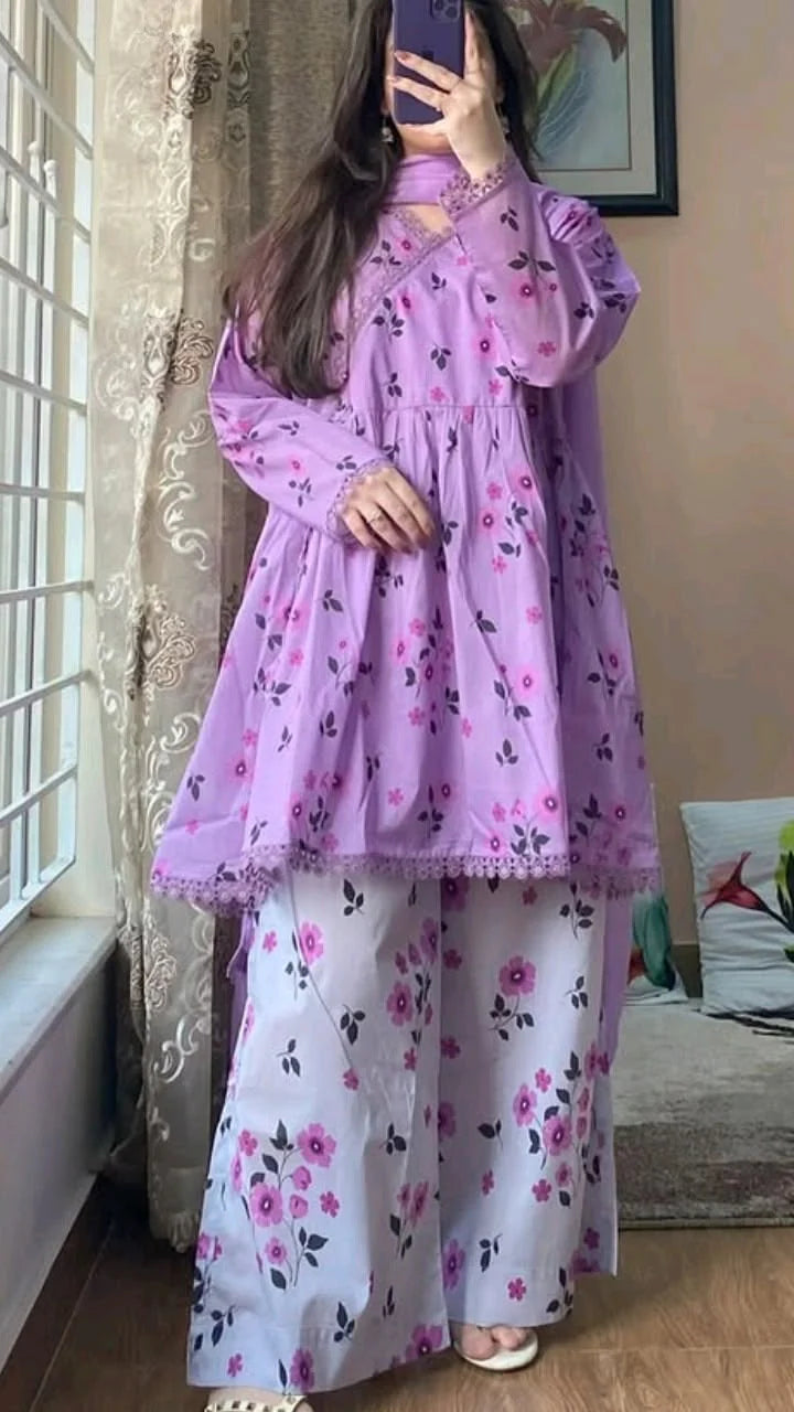 RangraizRP 1240 - 3 piece Lawn frock style Printed suit
