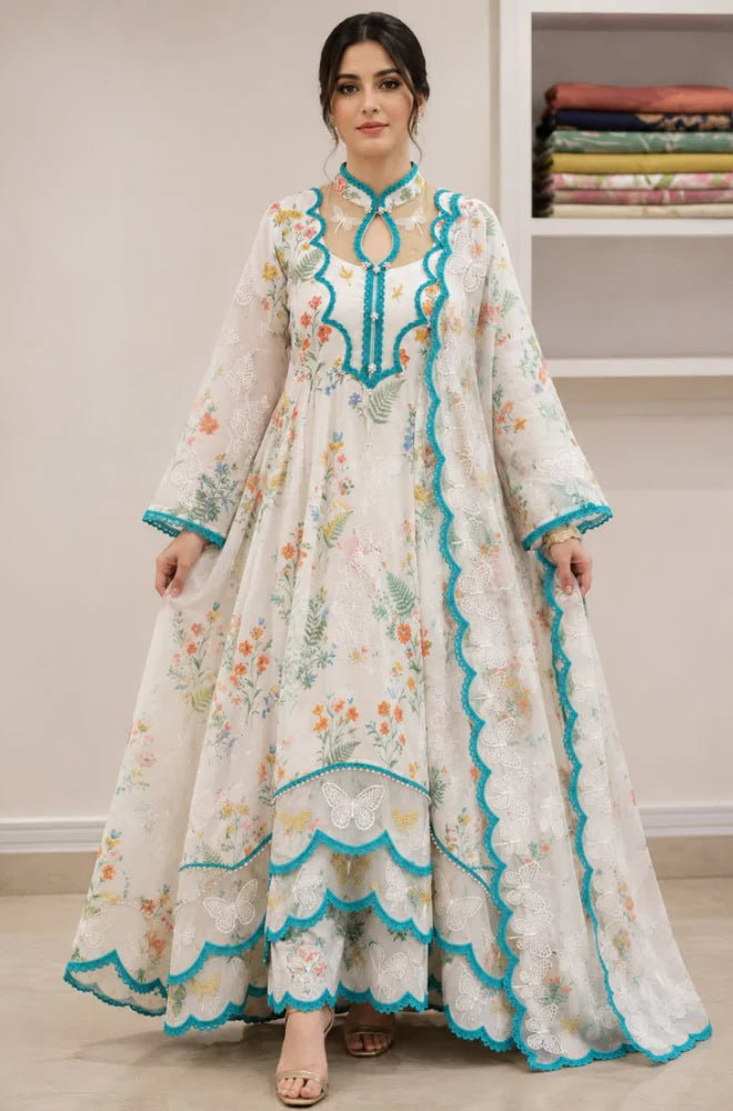 RP 1242 Rangraiz - 3 piece Lawn frock style Printed suit