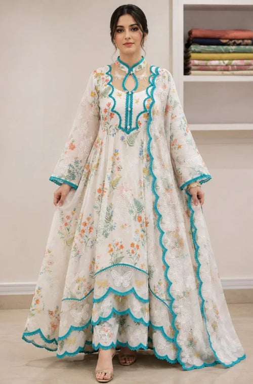 RP 1242 Rangraiz - 3 piece Lawn frock style Printed suit