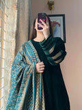 Rp33118 RANGRAIZ - Velvet Dress with Printed Dhanak Shawl