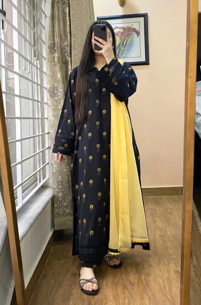 RP1151Khaadi - Summer 3PC Lawn Digital Print Dress
