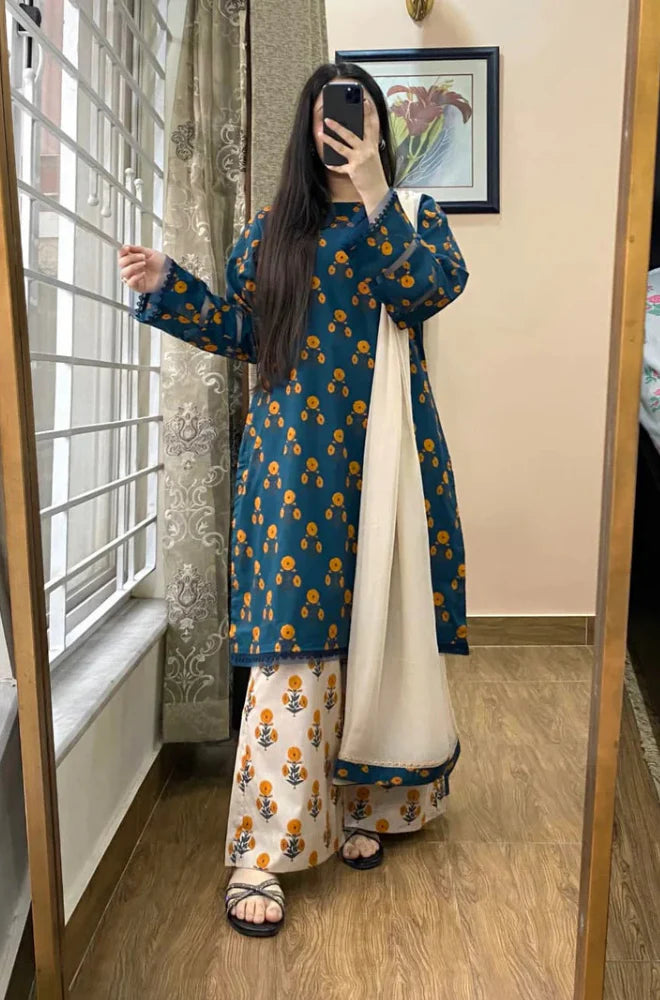 RP1152Khaadi - Summer 3PC Lawn Digital Print Dress