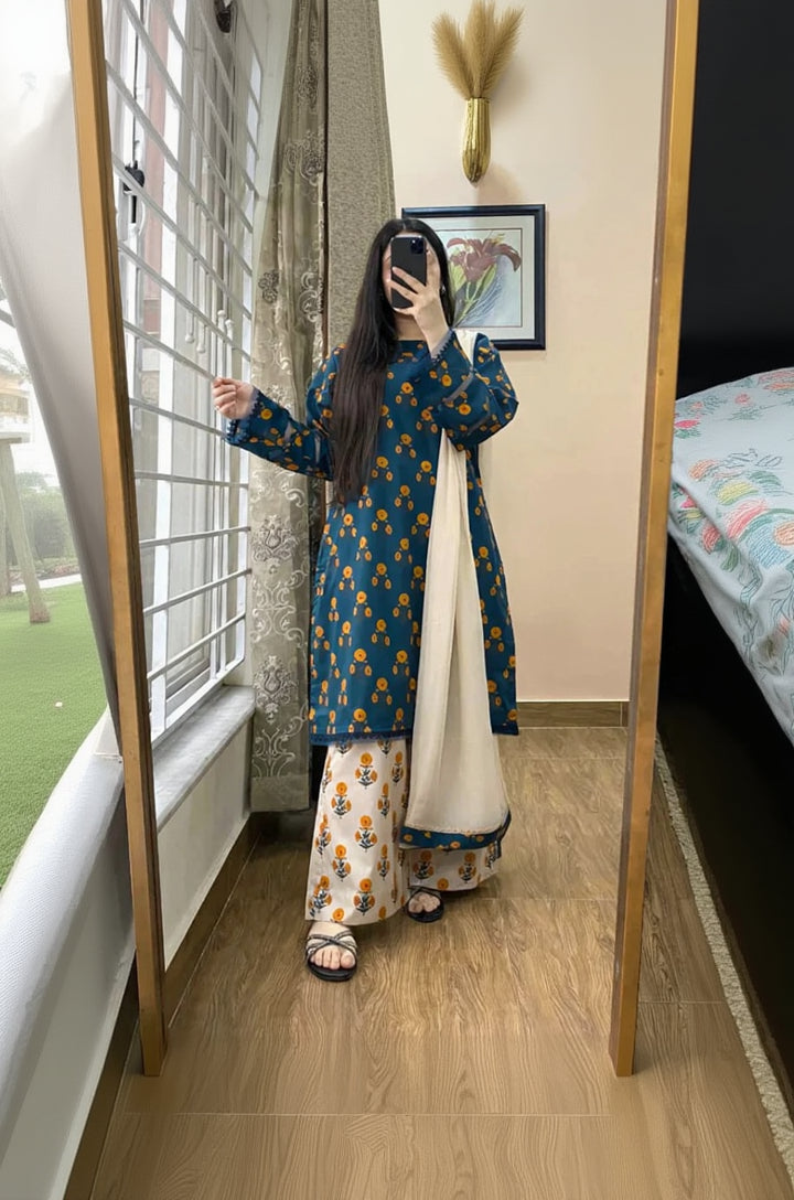 RP1152Khaadi - Summer 3PC Lawn Digital Print Dress