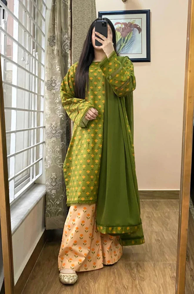 RP1153Khaadi - Summer 3PC Lawn Digital Print Dress