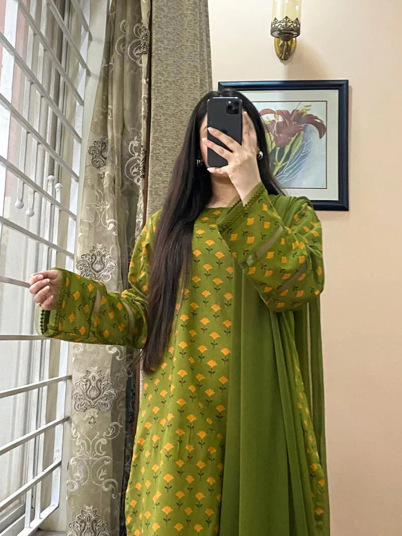 RP1153Khaadi - Summer 3PC Lawn Digital Print Dress