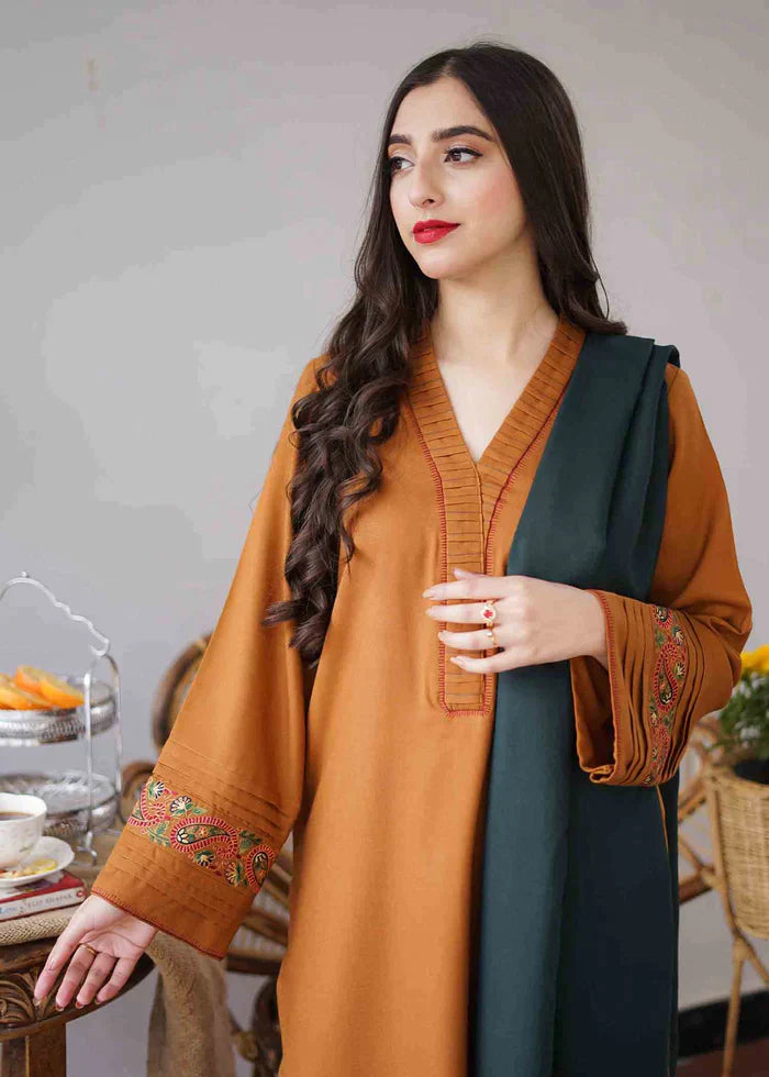 Rp500-3PC Dhanak suit with Embroidered Dhanak Shawll