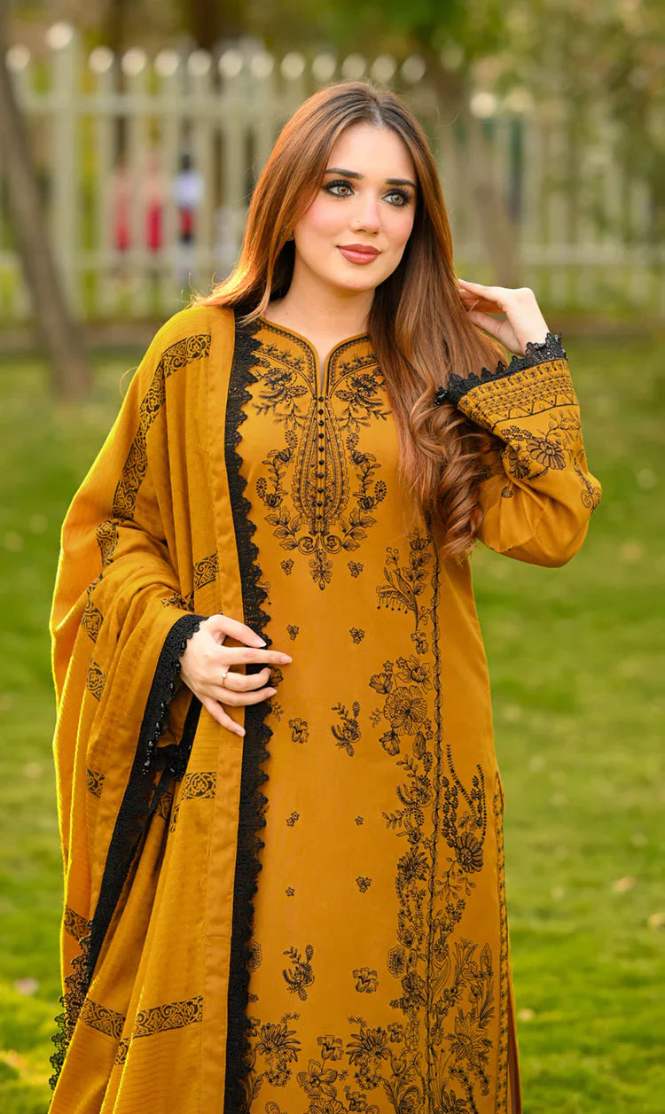 Rp33154-  Libaas - Winter 3PC Dhanak Embroidered Suit