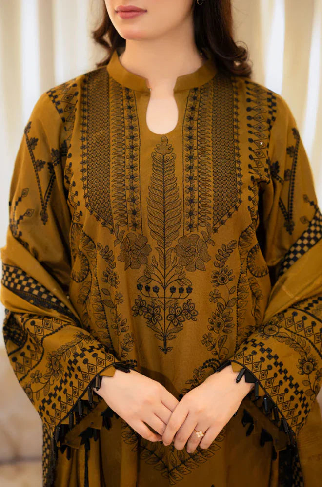 Rp3312- Libass - Winter 3PC Dhanak Embroidered Suit