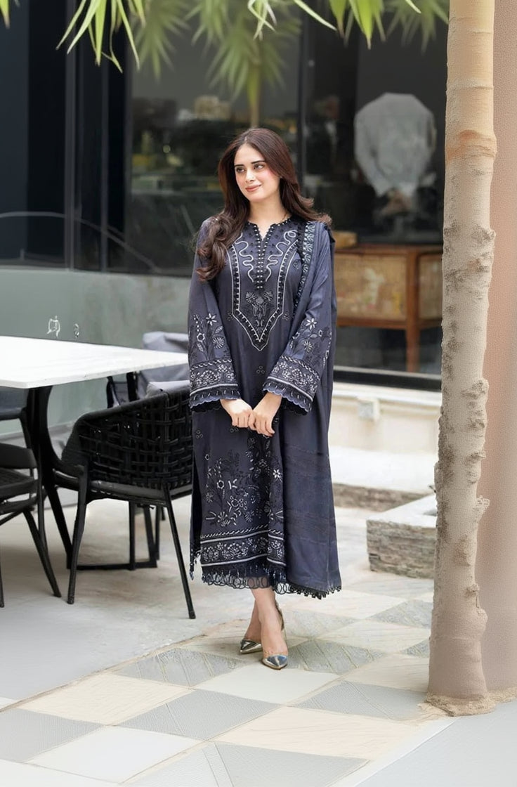 Rp3382 -Libass - Winter 3PC Dhanak Embroidered Suit