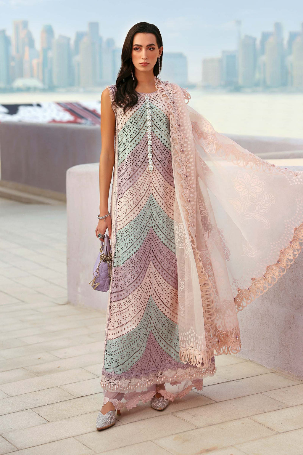 RP1181 MARIA.B -Summer 3PC Lawn ChickenKari Embroidered Suit