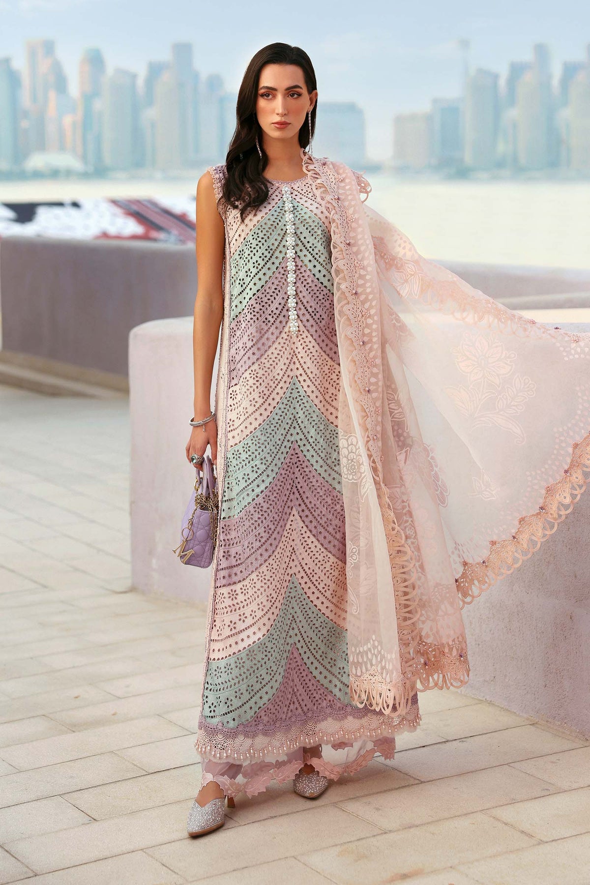 RP1181 MARIA.B -Summer 3PC Lawn ChickenKari Embroidered Suit
