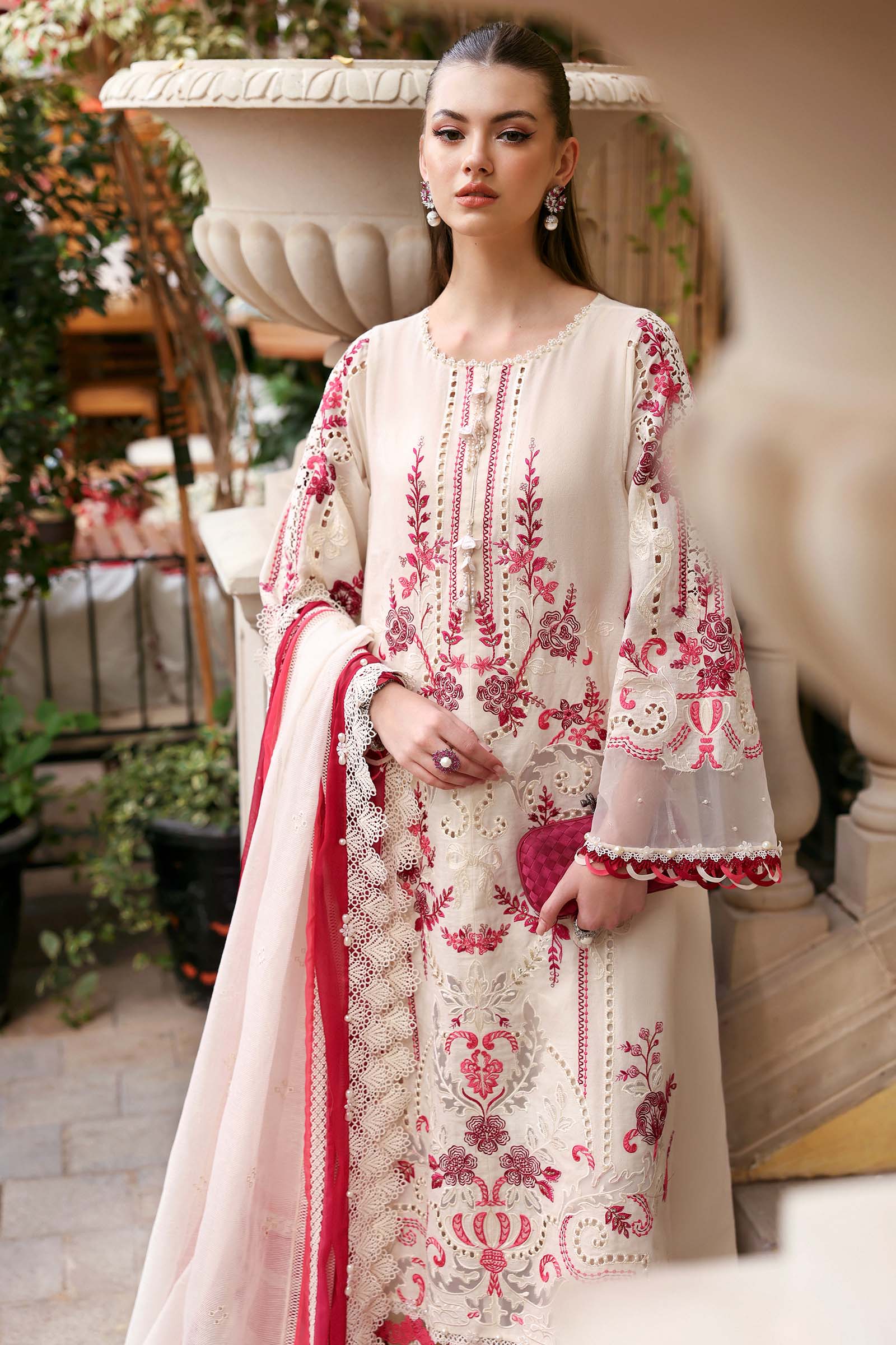 RP1182 MARIA.B -Summer 3PC Lawn ChickenKari Embroidered Suit