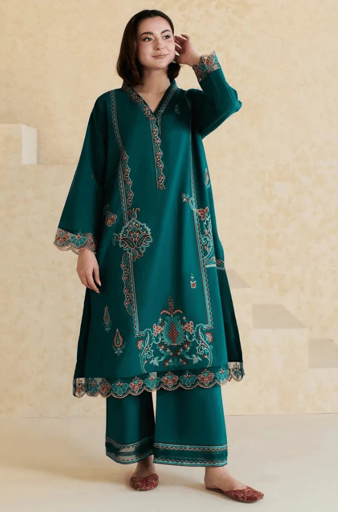 RP3371-Mishkaa - Winter 2PC Dhanak Embroidered Suit