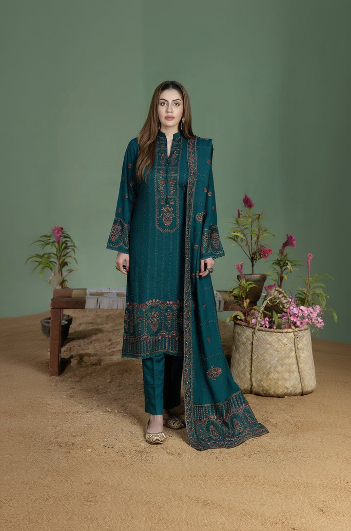 Rp3316- Mohagni - Winter 3PC Dhanak Embroidered Suit