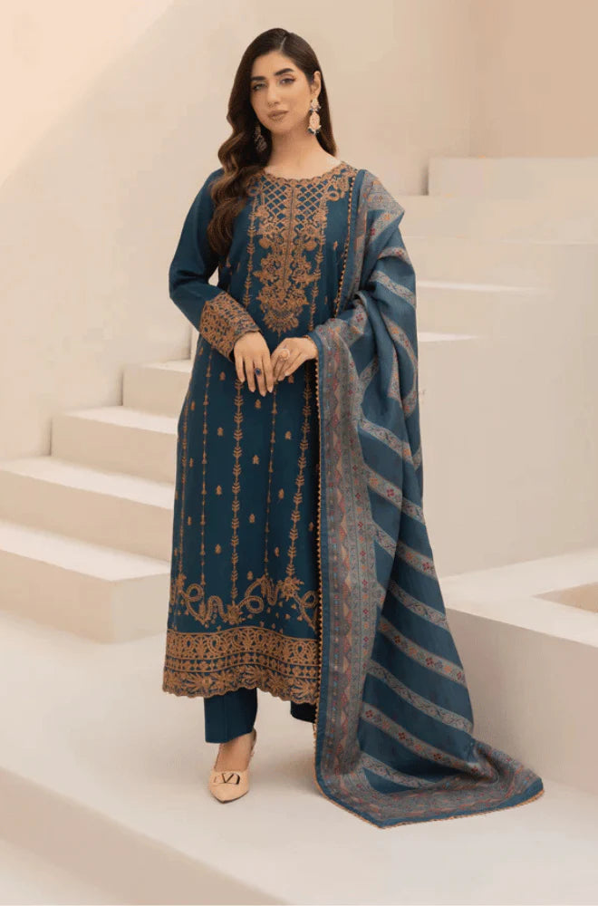 Rp3341- Mohagni - Winter 3PC Dhanak Embroidered Suit