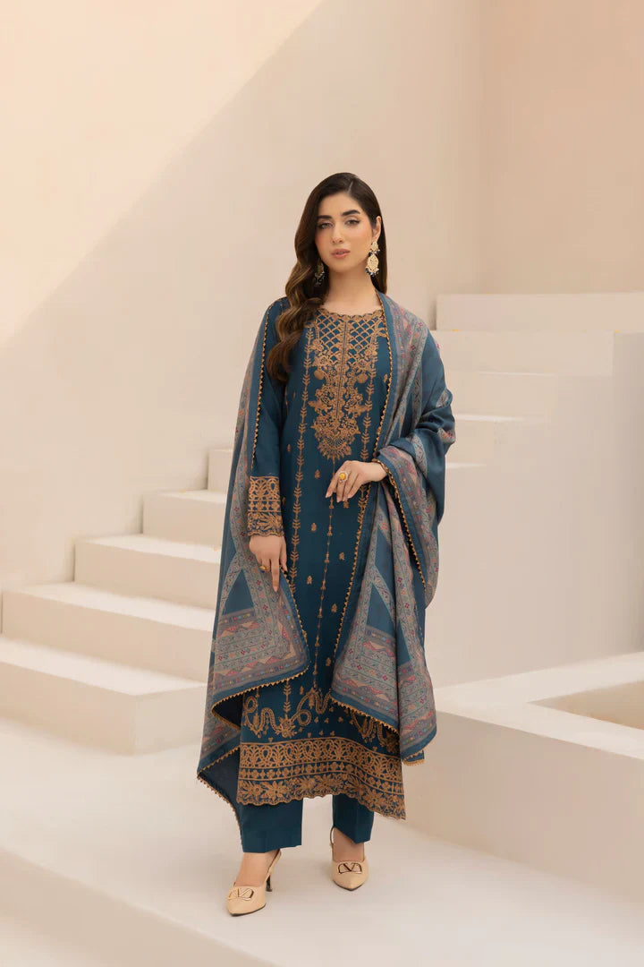 Rp3341- Mohagni - Winter 3PC Dhanak Embroidered Suit