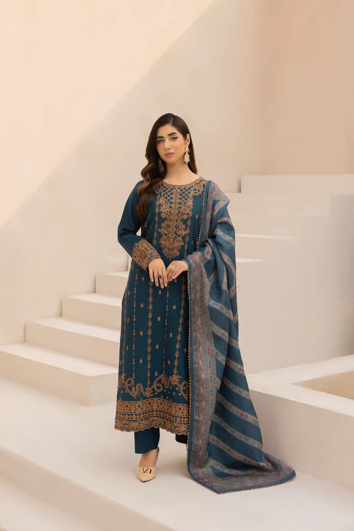Rp3341- Mohagni - Winter 3PC Dhanak Embroidered Suit