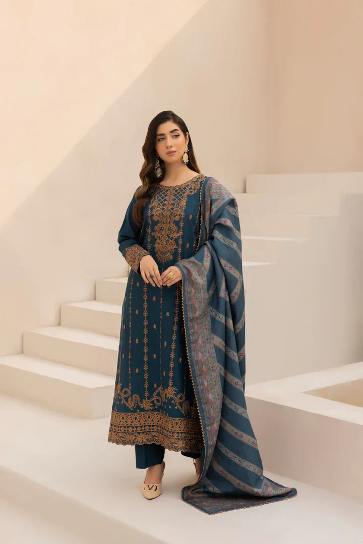 Rp3341- Mohagni - Winter 3PC Dhanak Embroidered Suit