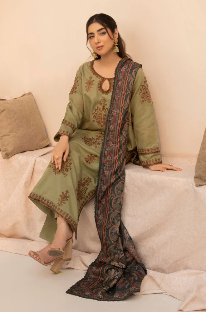 Rp3360-Mohagni - Winter 3PC Dhanak Embroidered Suit