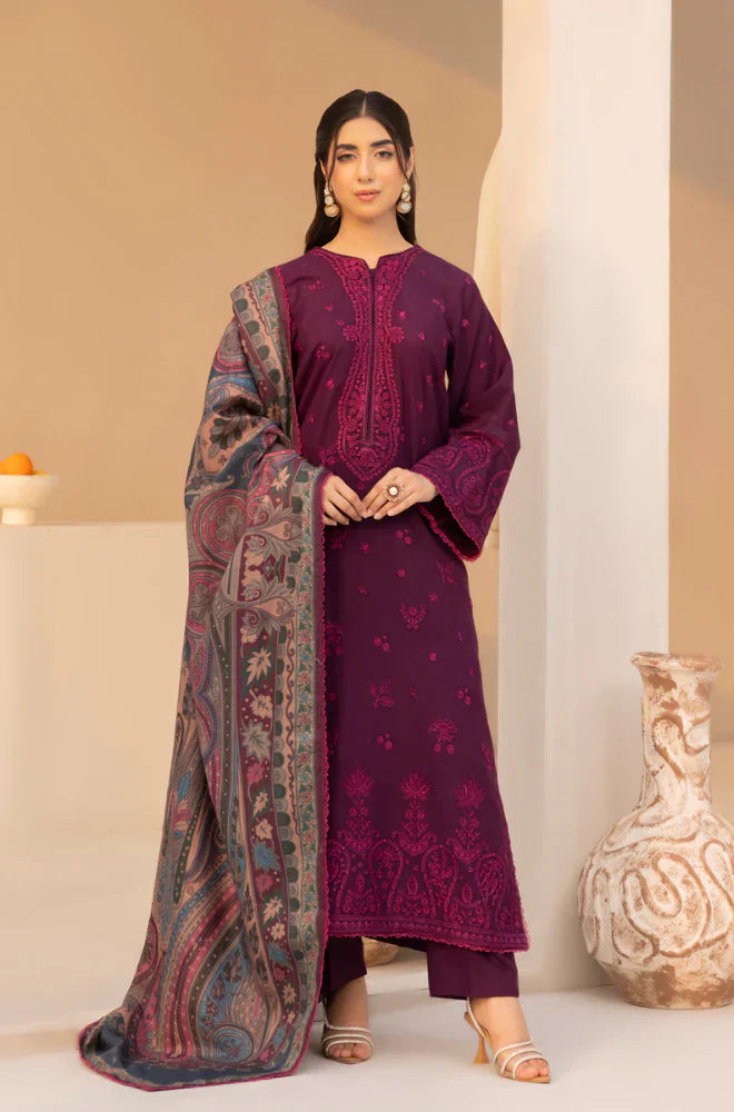 Rp3381- Mohagni - Winter 3PC Dhanak Embroidered Suit