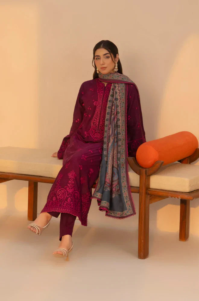 Rp3381- Mohagni - Winter 3PC Dhanak Embroidered Suit