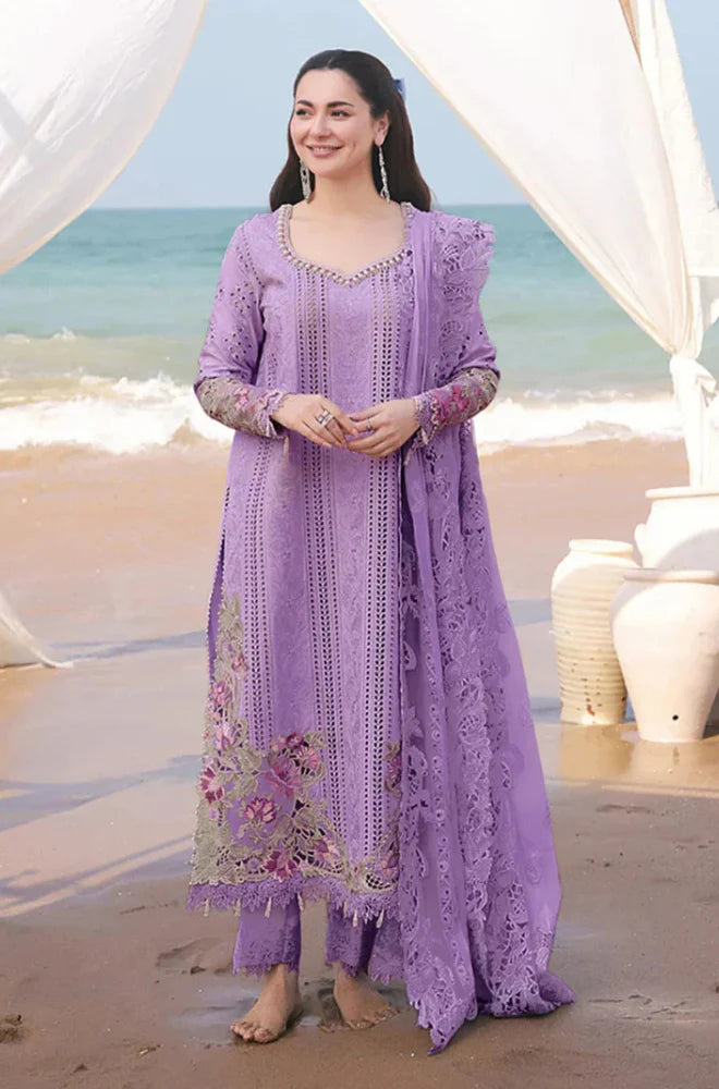 RP1079 -Qalamkar - 3PC Lawn Chikenkari Embroidered Shirt