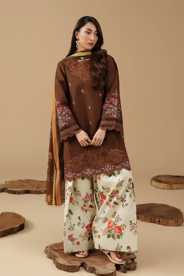 Rp1211 RajBari - Summer-3PC Lawn Embroidered Suit