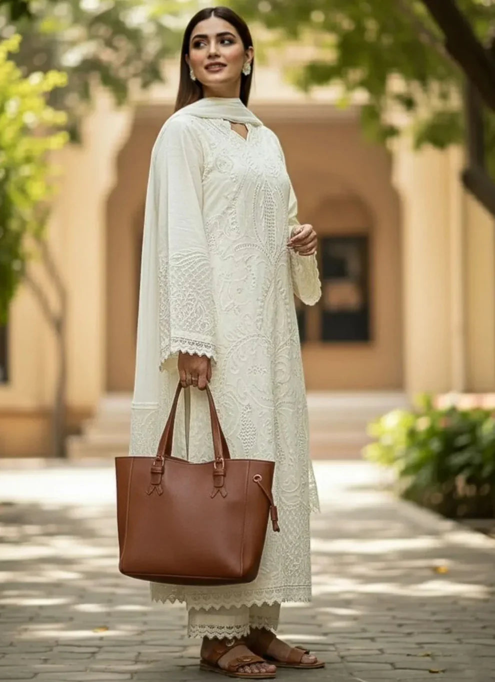RP1127-SHANZY - Summer 3PC Lawn Chikankri Embroidered Suit
