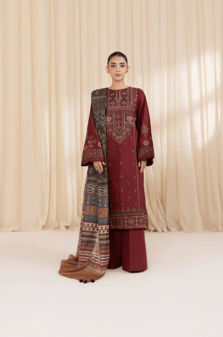 Rp3363 -Sapphire - Winter 3PC Dhanak Embroidered Suit