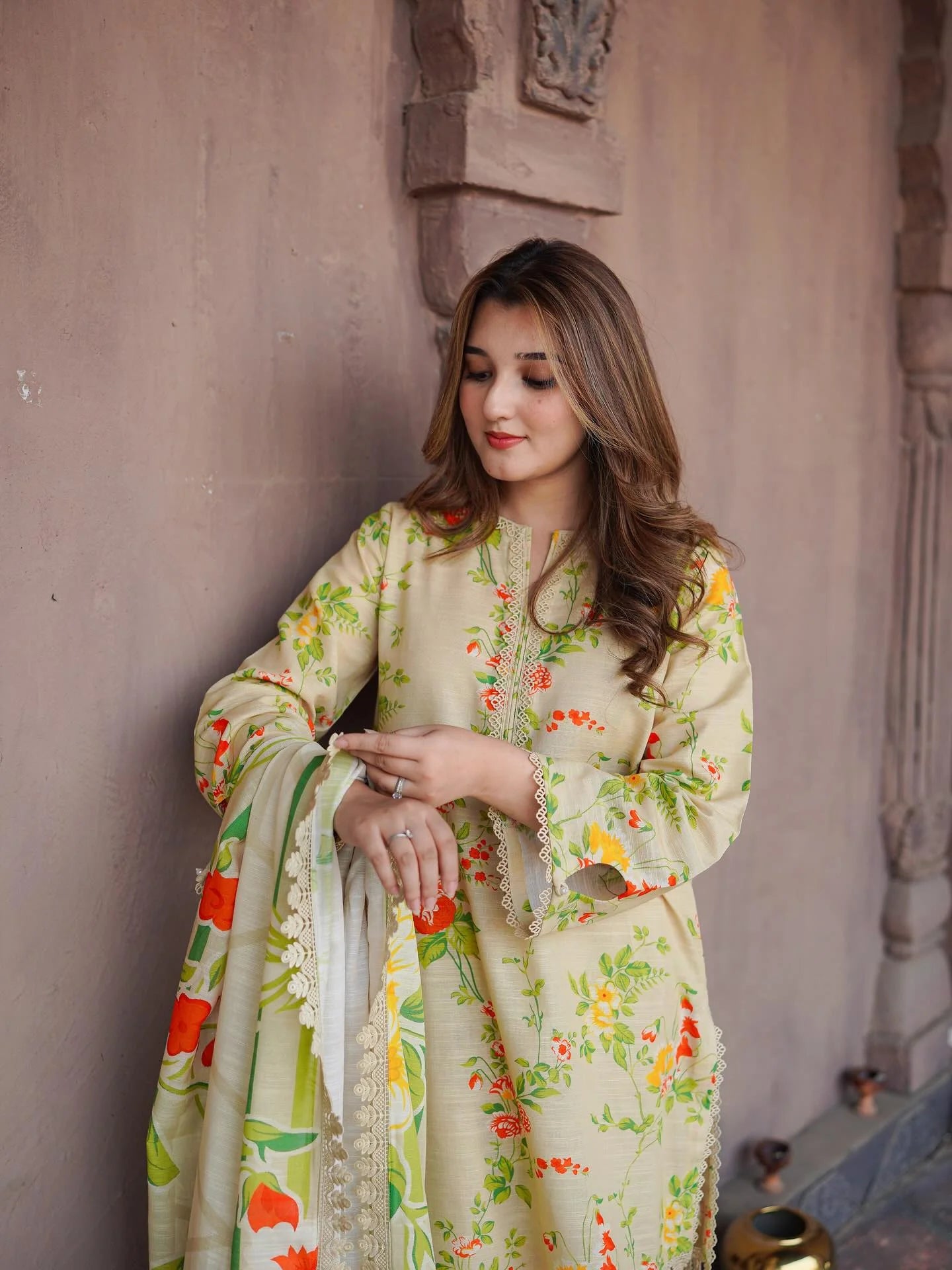 RP33121- Sapphire - Winter 3PC Karandi Digital Print Dress