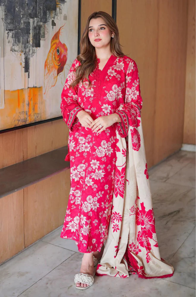 RP33416- Sapphire - Winter 3PC Karandi Digital Print Dress