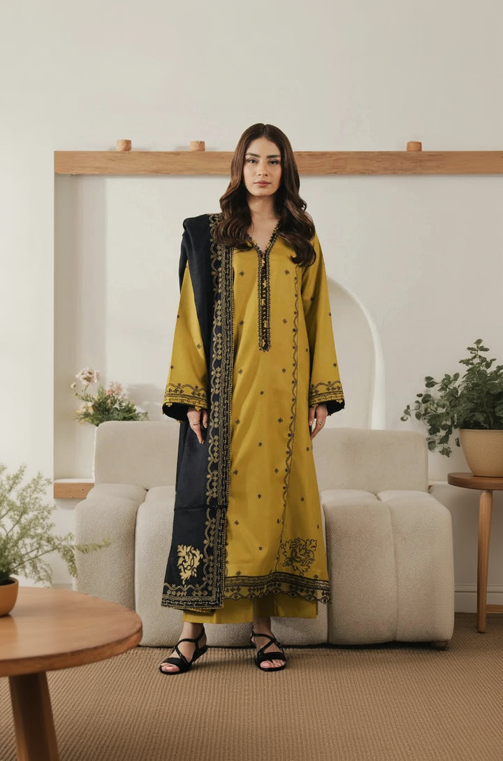 Rp33152- Seran - Winter 3PC Dhanak Embroidered Suit