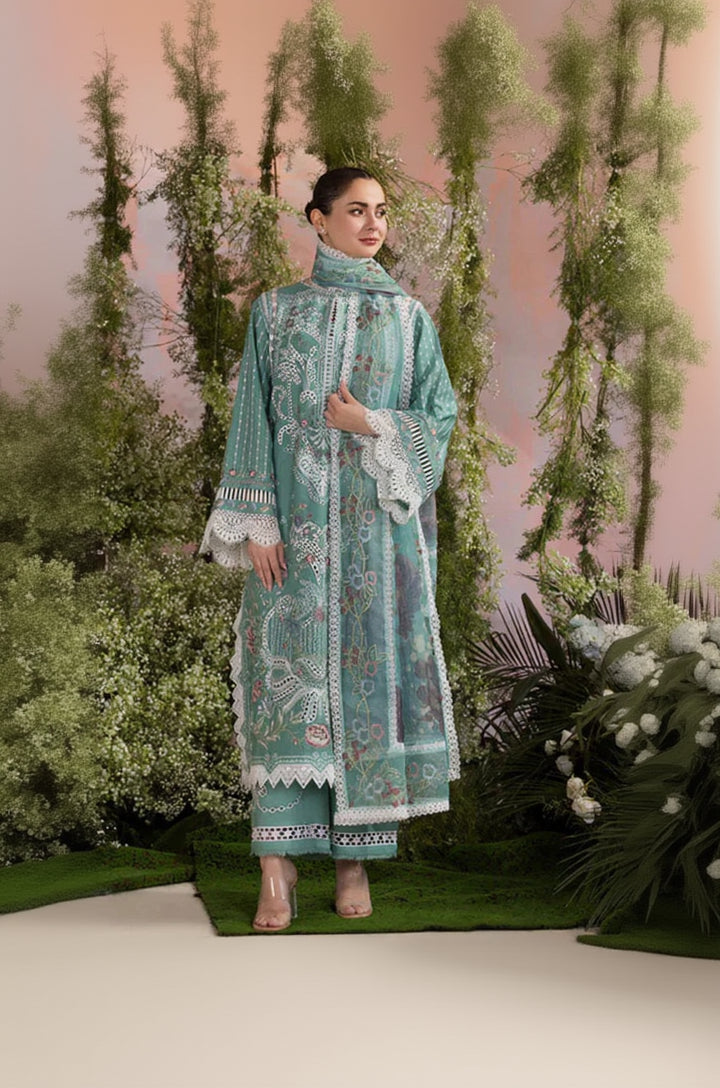 Rp1113- Sobia Nazir - Summer 3PC Lawn ChickenKari Embroidered Suit