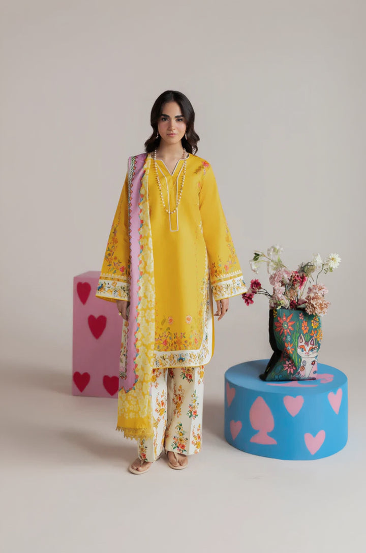 RP1195Summer - 3PC Lawn Digital Print Dress