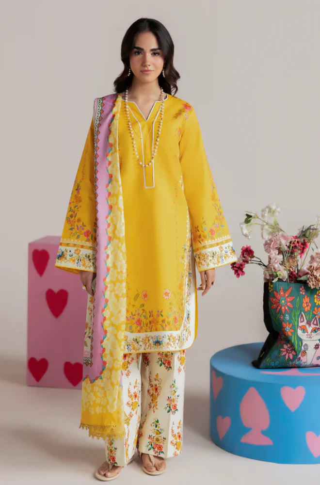 RP1195Summer - 3PC Lawn Digital Print Dress