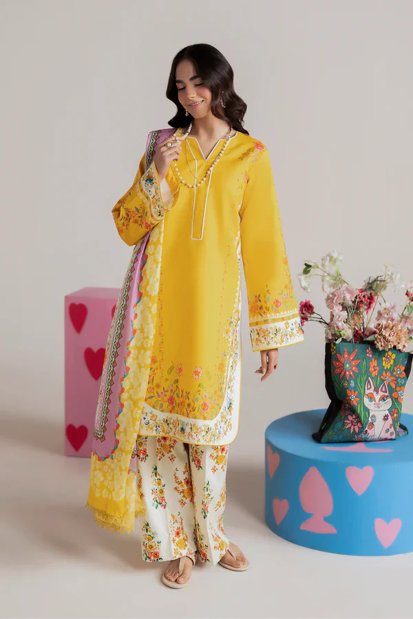 RP1195Summer - 3PC Lawn Digital Print Dress