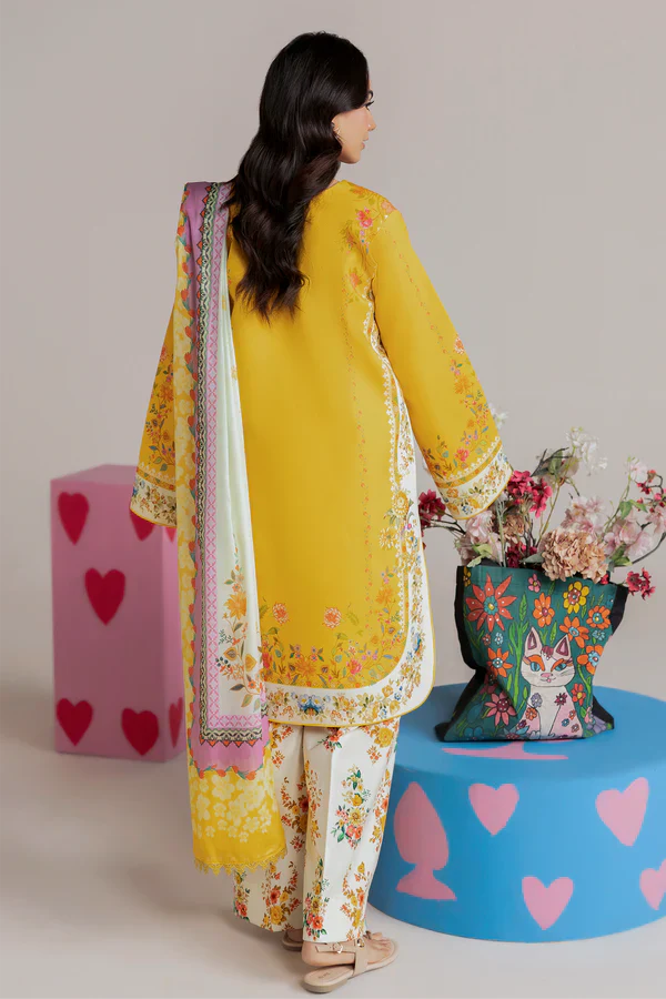 RP1195Summer - 3PC Lawn Digital Print Dress