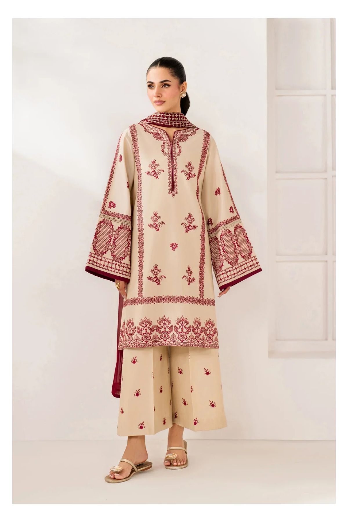 Rp1201Summer-3PC Lawn Embroidered Suit