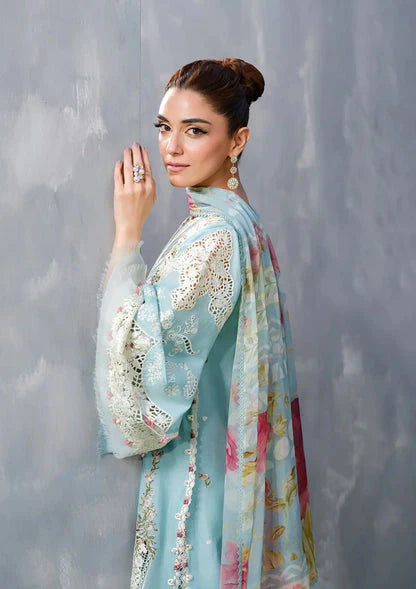 RP1199Summer 3PC Lawn Chikenkari Embroidered Shirt