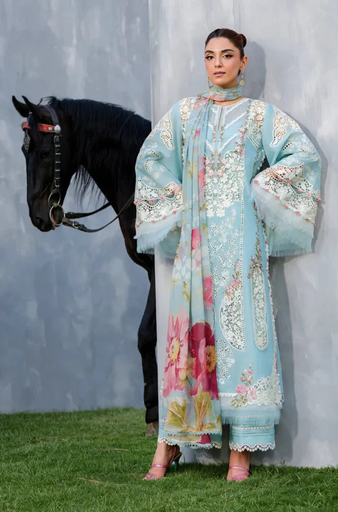 RP1199Summer 3PC Lawn Chikenkari Embroidered Shirt