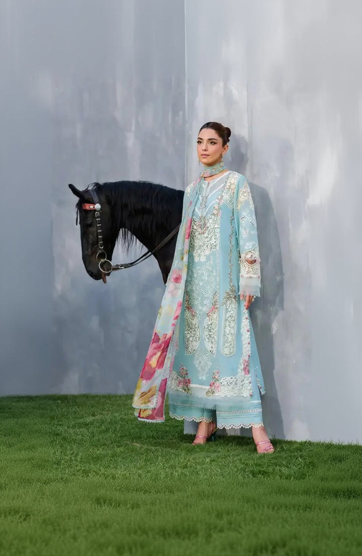 RP1199Summer 3PC Lawn Chikenkari Embroidered Shirt