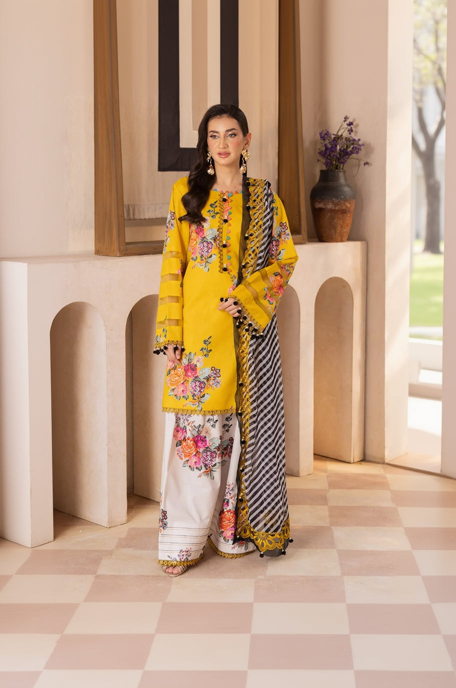 RP1161Summer 3PC Lawn Digital Print Dress