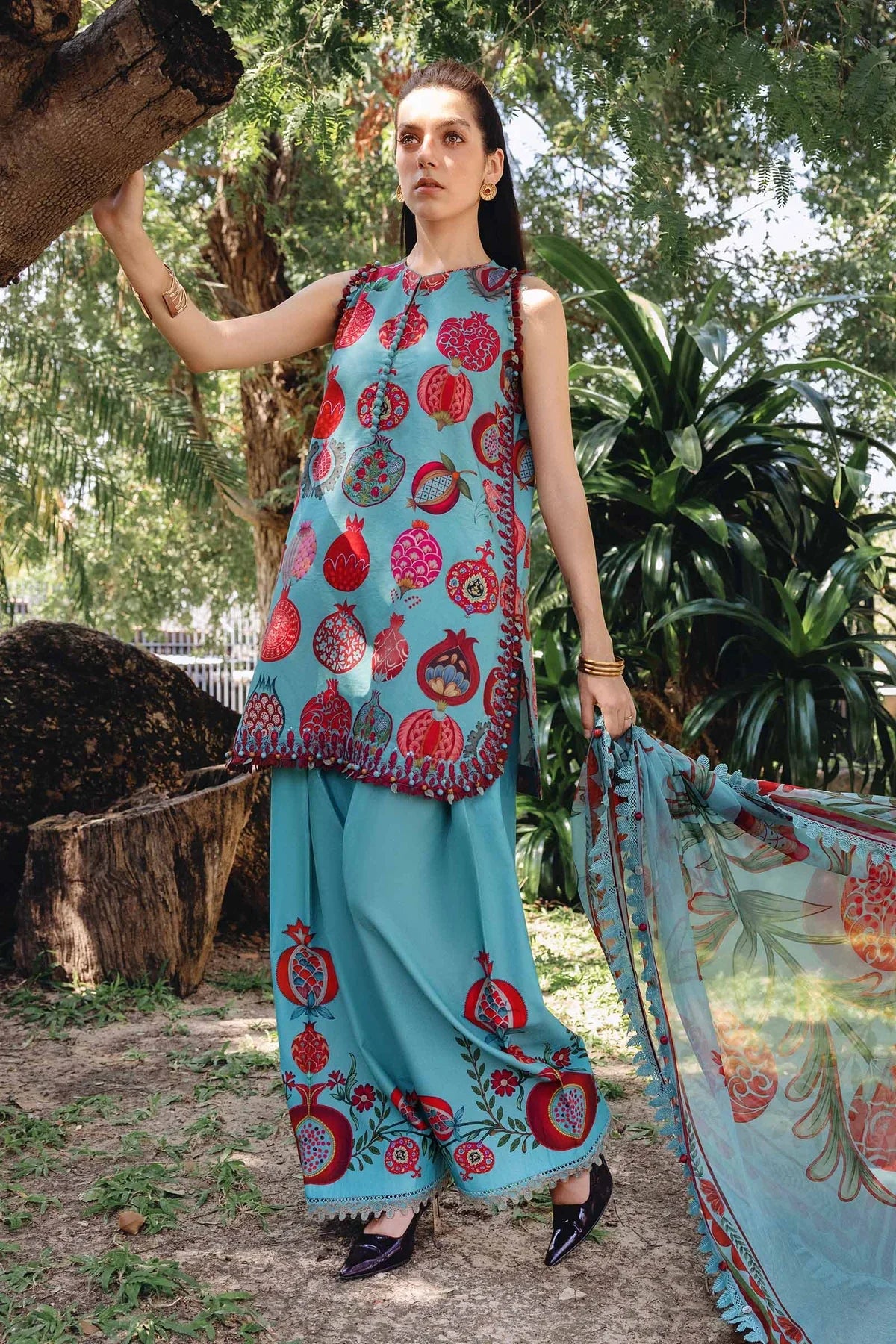 RP1163Summer 3PC Lawn Digital Print Dress