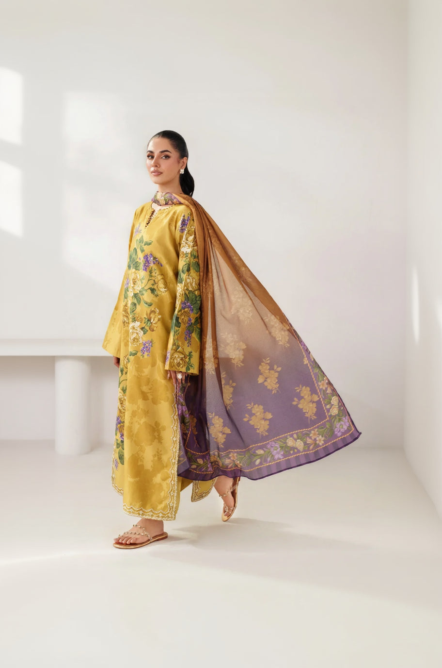 RP1190Summer 3PC Lawn Digital Print Dress