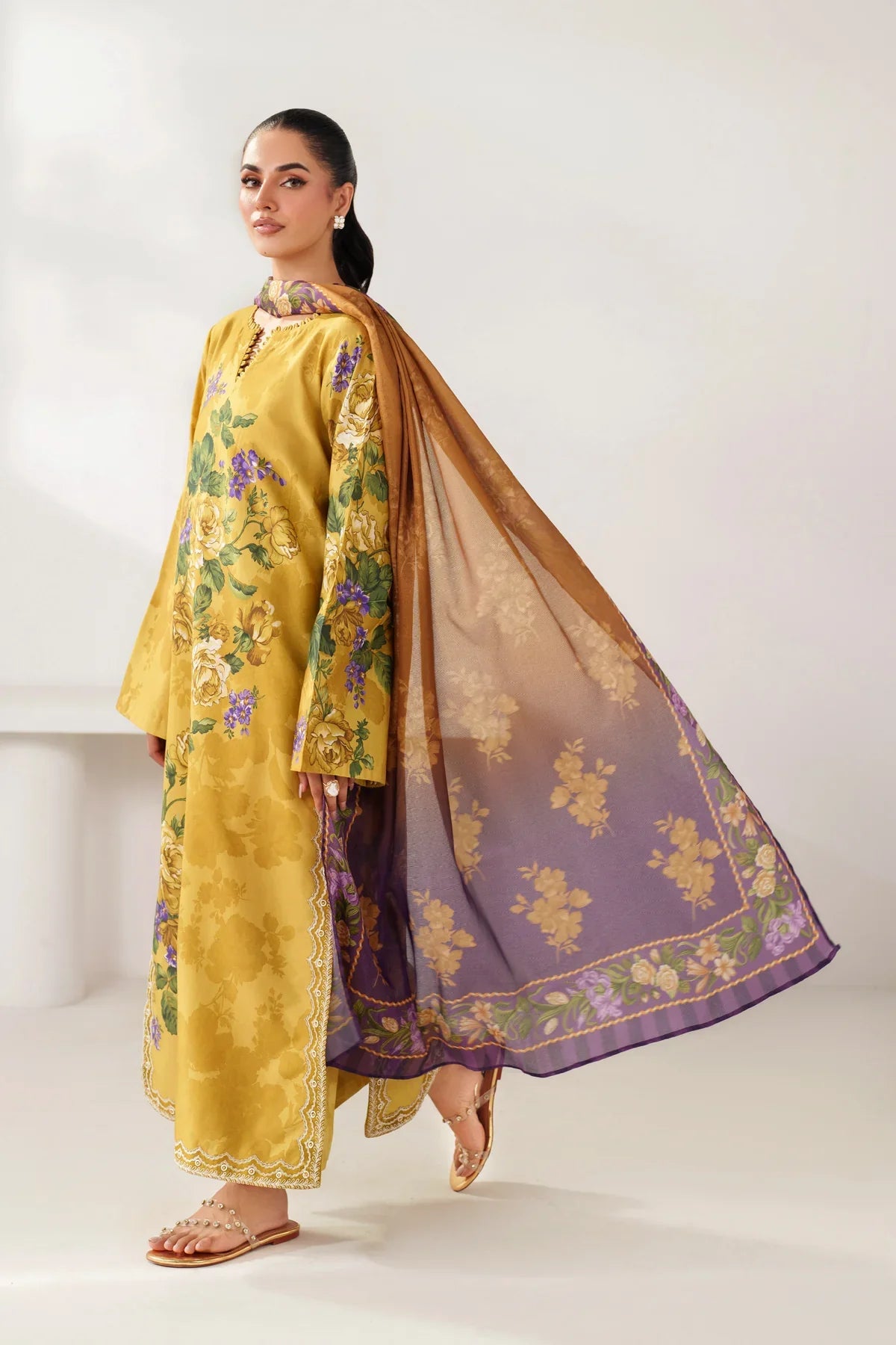 RP1190Summer 3PC Lawn Digital Print Dress