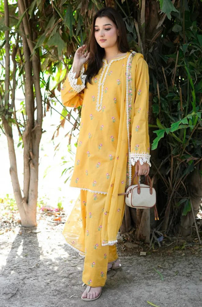 RP1204Summer 3PC Lawn Embroidered Suit