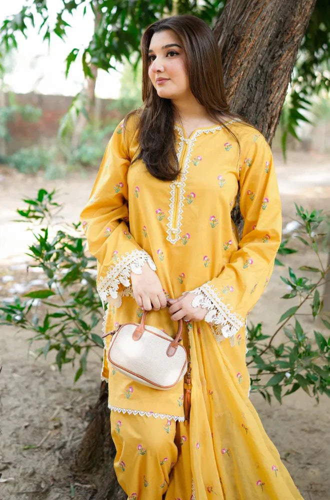 RP1204Summer 3PC Lawn Embroidered Suit