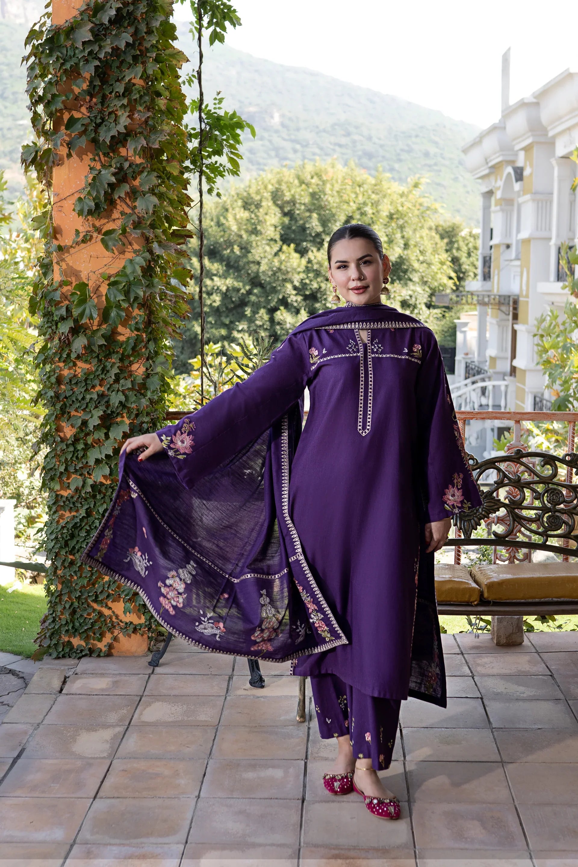 Rp33151- Urge - Winter 3PC Dhanak Embroidered Suit