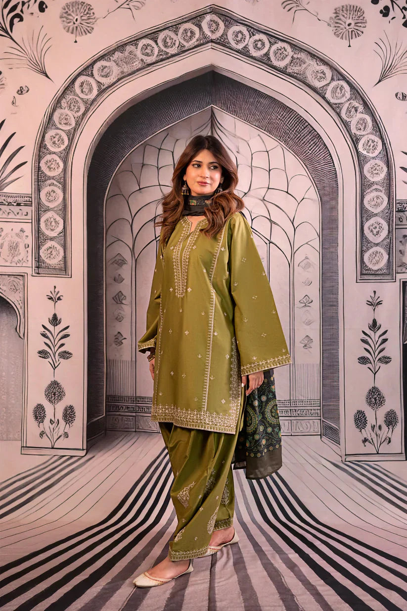 Rp3344 - Urge - Winter 3PC Dhanak Embroidered Suit