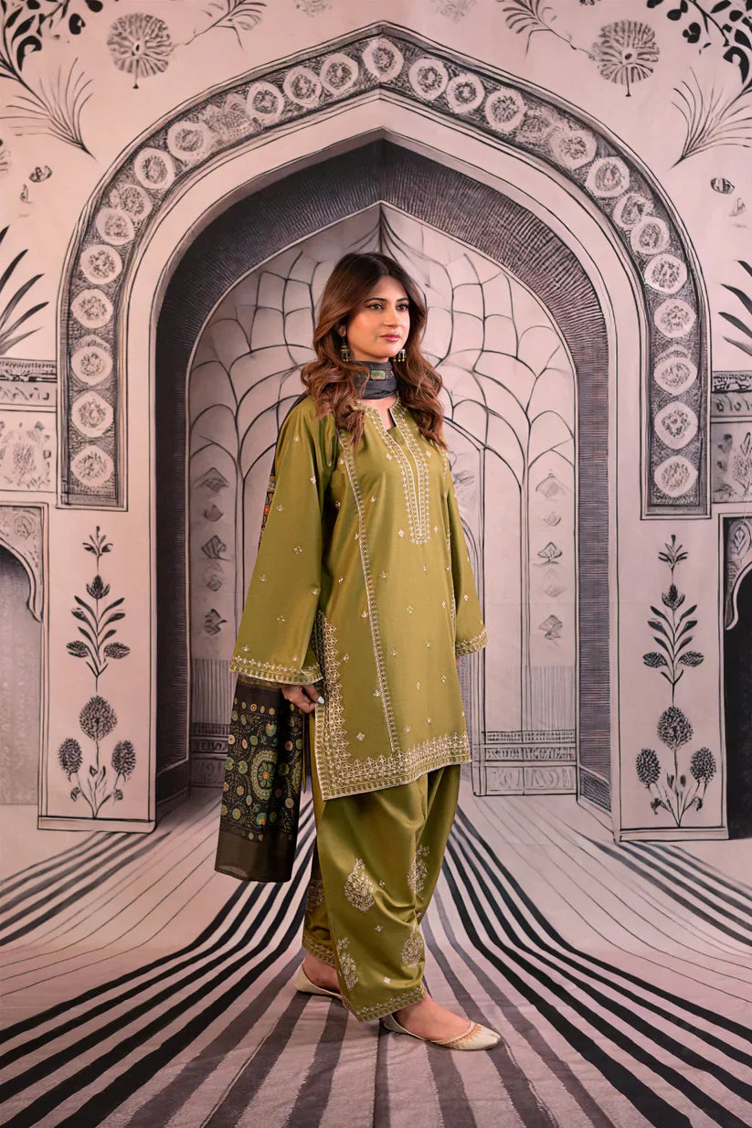 Rp3344 - Urge - Winter 3PC Dhanak Embroidered Suit